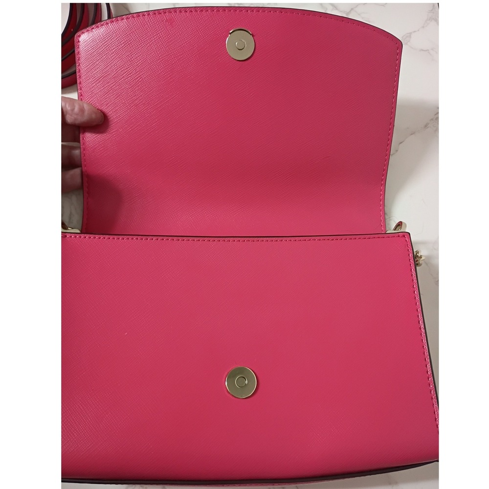 KATE SPADE Carson Pink Ruby Leather Convertible Crossbody Bag - EUC - Picture 7 of 10